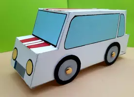 Vorschau - Arbeitsblätter - Kunst und Werken: Coole 3D Autos basteln - Seite 1