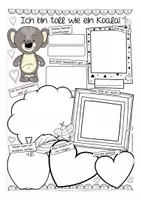 Vista previa - Hojas de trabajo - Meine Stärken - Koala Edition Deutsch / Alemán Schreiben DAZ - página 1
