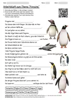 Vorschau - Arbeitsblätter - Arbeitsblatt "Pinguine" + Onlineübung & MP3 + Mindmap + Infografik - Deckblatt