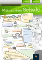 Vorschau - Mal- und Bastelvorlagen - Meine neue Schule (Sketchnotes) - Deckblatt
