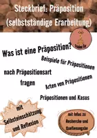 Vorschau - Arbeitsblätter - Steckbrief: Präposition - Deckblatt