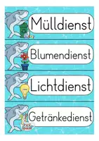 Vorschau - Aufgabenkarten - Klassendienste Haiklasse Classroom Management Deutsch back to school Klassentier Hai - Seite 2