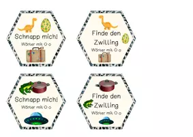 Vorschau - Spiele - Schnapp mich | Finde den Zwilling | Wörter mit O o | Kartenspiel - Seite 1