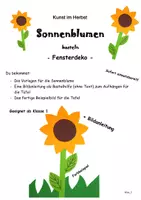 Vorschau - Mal- und Bastelvorlagen - Kunst im Herbst: Sonnenblumen basteln (Fensterdeko ) - Deckblatt