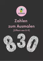 Vorschau - Arbeitsblätter - Zahlen zum Ausmalen Ziffern von 0-9 - Deckblatt