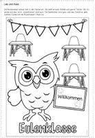 Vorschau - Mal- und Bastelvorlagen - Eule gemeinschaftliches Klassenposter - Seite 2