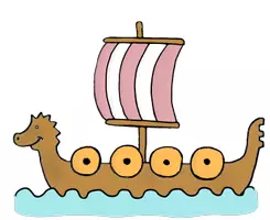 Vorschau - Präsentationen/Tafelbilder - Clipart mit Animation Wikingerschiff GIF + PNG - Seite 1