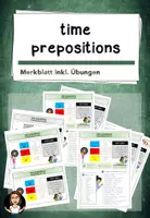 Vorschau - Arbeitsblätter - time prepositions - in/on/at - Deckblatt