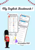 Aperçu - Apprentissages en autonomie - Anglais - English Bookmark - Marque-page pour cahier d'anglais - Page de couverture