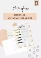 Vorschau - Anderer Materialtyp - Deutsch Sonstige Mitarbeit Bewertung - Deckblatt