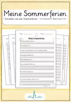Vorschau - Arbeitsblätter - Meine Sommerferien - AB - Schreiben von den Sommerferien - Deckblatt