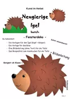 Vorschau - Mal- und Bastelvorlagen - Kunst im Herbst: Neugierige Igel basteln (Fensterdeko) - Deckblatt