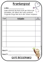 Vorschau - Merkblätter - Krankenpost für deine Faultierklasse - Deckblatt