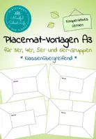 Vorschau - Arbeitsblätter - Placemat-Vorlage (A3) für 3er, 4er, 5er und 6er-Gruppen - Kooperatives Lernen (Platzdeckchen) - Deckblatt