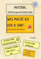 Vorschau - Fördermaterial/Inklusion - Was mache ich vor 8 Uhr- Selbstorganisationsplakate - Deckblatt