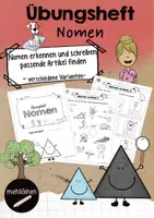 Vorschau - Arbeitsblätter - Wortarten | Übungsheft rund um Nomen - Deckblatt