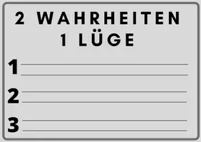 Vorschau - Spiele - 2 Wahrheiten 1 Lüge (blanko) - Seite 1