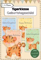 Vorschau - Bildkarten - Tigerklasse Geburtstagsschilder - Deckblatt