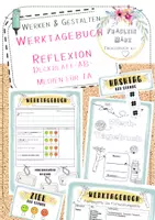 Vorschau - Arbeitsblätter - Werken und Gestalten Deckblatt Reflexion Werktagebuch Fachbegriffe - Deckblatt