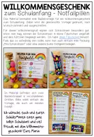 Vorschau - Mal- und Bastelvorlagen - Willkommensgeschenk / Willkommensgruß für den Schulanfang - Notfallpillen (Schokolinsen) - Seite 1