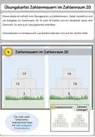 Vorschau - Fördermaterial/Inklusion - Kartei Zahlenmauern - ZR 20 - Deckblatt