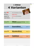 Vorschau - Arbeitsblätter - 4 Diktatformen zum RS-Thema "Wörter mit p" (24) - Deckblatt