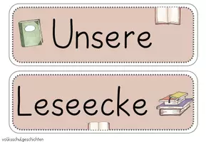 Vorschau - Poster - Unsere Leseecke - Beschriftung Beige - Deckblatt