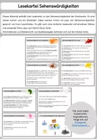 Vorschau - Aufgabenkarten - Lesekartei Sehenswürdigkeiten - Deckblatt