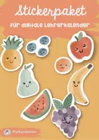 Vorschau - selbst erstellte Cliparts/Grafiken - Stickerpaket für digitale Lehrerkalender: Freche Früchtchen - Deckblatt