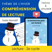 Aperçu - Feuilles d'exercices - Compréhension de Lecture HIVER Bonhomme Texte à Imprimer - Page de couverture