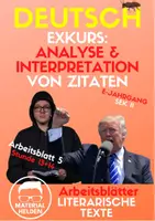 Vorschau - Arbeitsblätter - Analyse und Interpretation von Zitaten (Kafka AB 5) - Deckblatt