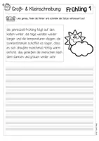 Vorschau - Arbeitsblätter - Groß- & Kleinschreibung Übungsblätter Frühling - Seite 1