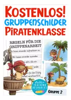Vorschau - Bildkarten - Piratenklasse Gruppenschilder kostenlos Klassenmotto Piraten - Deckblatt