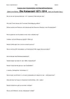 Vorschau - Arbeitsblätter - Videoanalyse: Glanz und Gloria – Die Kaiserzeit 1871-1914" - Deckblatt