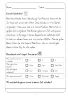Vorschau - Arbeitsblätter - Lesen, Textverständnis, Differenzierung, Neles Geburtstag - Seite 2