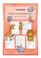 Vorschau - Arbeitsblätter - Lesetexte: Wildtiere (3 Schwierigkeitsstufen) - Seite 1