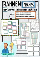 Vorschau - selbst erstellte Cliparts/Grafiken - RAHMEN PAKET - Cliparts für Arbeitsblätter #LMPKracher2020 - Deckblatt