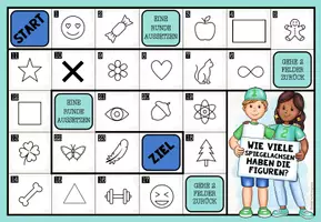 Vorschau - Stationenlernen - SPIEGELACHSEN (symmetrische Figuren) – Mathe-Brettspiel - Seite 1