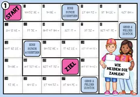 Vorschau - Stationenlernen - STELLENWERTE (Natürliche Zahlen) – 3 Mathe-Brettspiele - Seite 1