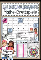 Vorschau - Stationenlernen - GLEICHUNGEN – 3 Mathe-Brettspiele - Deckblatt