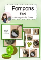 Vorschau - Stationenlernen - Pompons Kiwi Anleitung für Kinder - Deckblatt