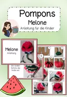 Vorschau - Stationenlernen - Pompons Melone Anleitung für Kinder - Deckblatt