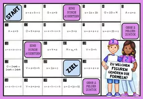 Vorschau - Stationenlernen - FORMELN DER GEOMETRIE – Mathe-Brettspiel - Seite 1