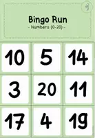 Vorschau - Spiele - Bingo Run: Numbers 0-20 - Warm Up Spiel - Englisch - Seite 2
