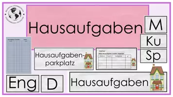 Vorschau - Poster - Classroom Management: Hausaufgabentafel + Checkliste - Deckblatt