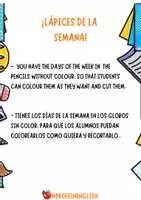 Vista previa - Decoración del aula - ¡Lápices de los días de la semana! - página 1