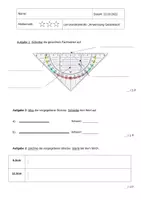 Vorschau - Arbeitsblätter - Mathe Test zum Geodreieck (3 Sterne) - Deckblatt