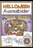 Vorschau - Mal- und Bastelvorlagen - HALLOWEEN - Ausmalbilder (12 Malvorlagen) - Deckblatt