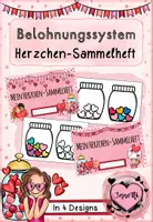 Vorschau - Mal- und Bastelvorlagen - Belohnungssystem: Herzchen-Sammelheft - Deckblatt