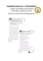 Vorschau - Arbeitsblätter - Satzglieder bestimmen - Subjekt Prädikat - 8 Arbeitsblätter - Deckblatt